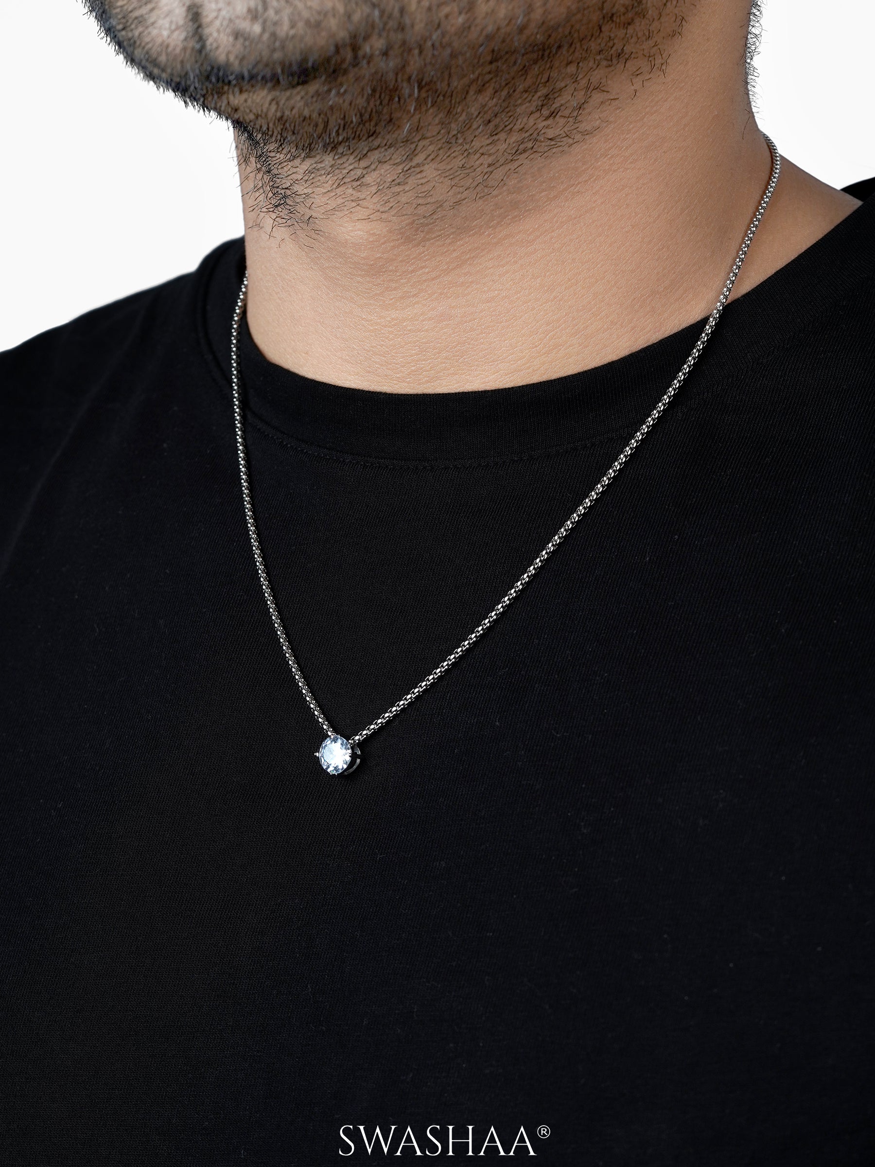 Drevan Solitaire Men's Chain Pendant