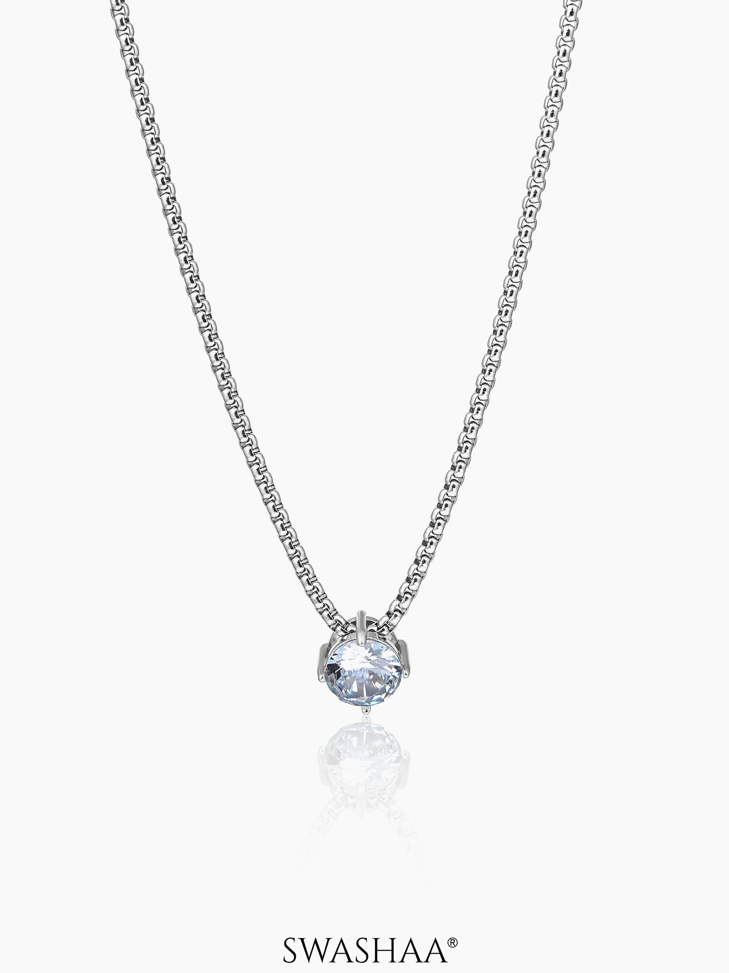 Drevan Solitaire Men's Chain Pendant Silver