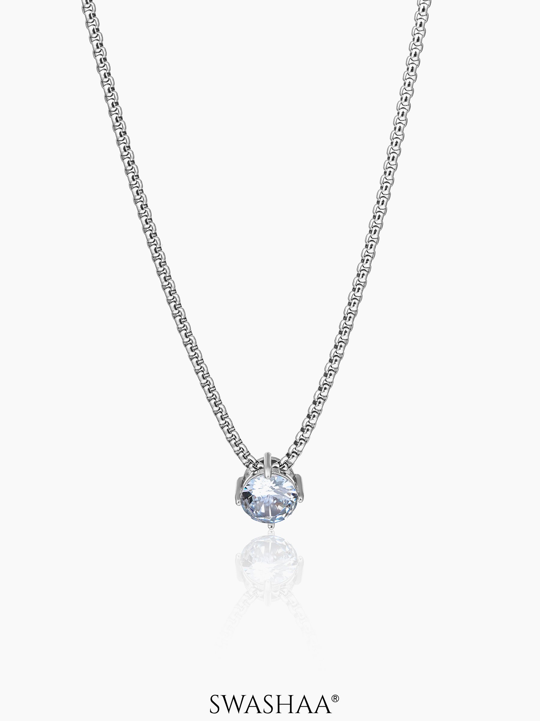 Drevan Solitaire Men's Chain Pendant Silver