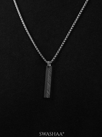 Drift Textured Bar Men's Chain Pendant