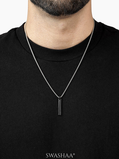 Drift Textured Bar Men's Chain Pendant