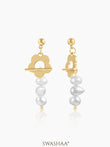 Dunsmuir Pearl 18K Gold Plated Earrings Gold