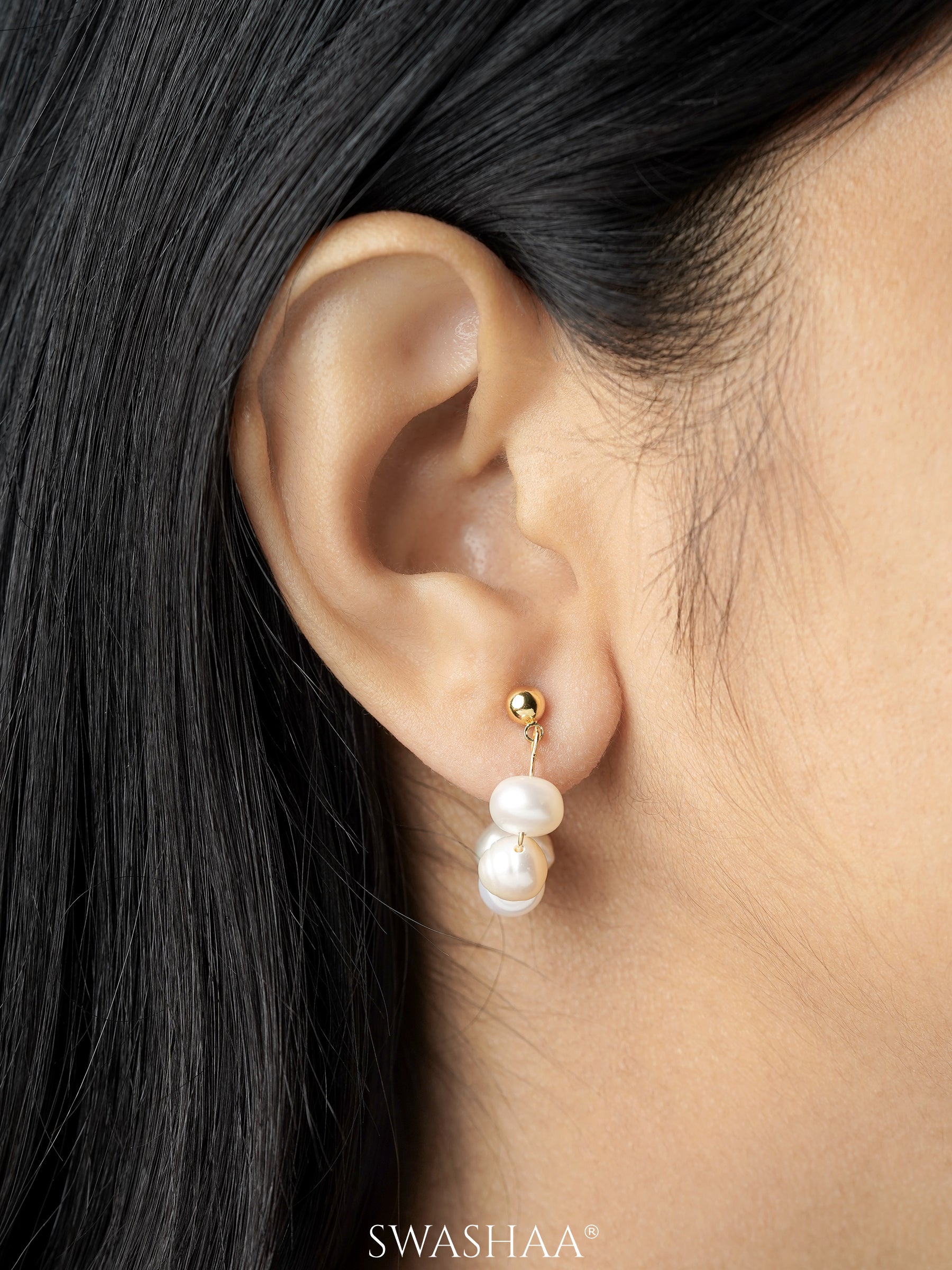 Elara Pearl 18K Gold Plated Earrings