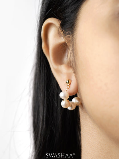 Elara Pearl 18K Gold Plated Earrings