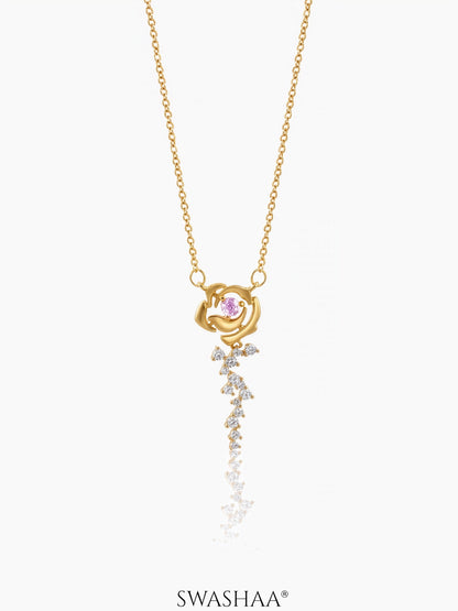 Elaria Blush Vine 18K Gold Plated Necklace Gold