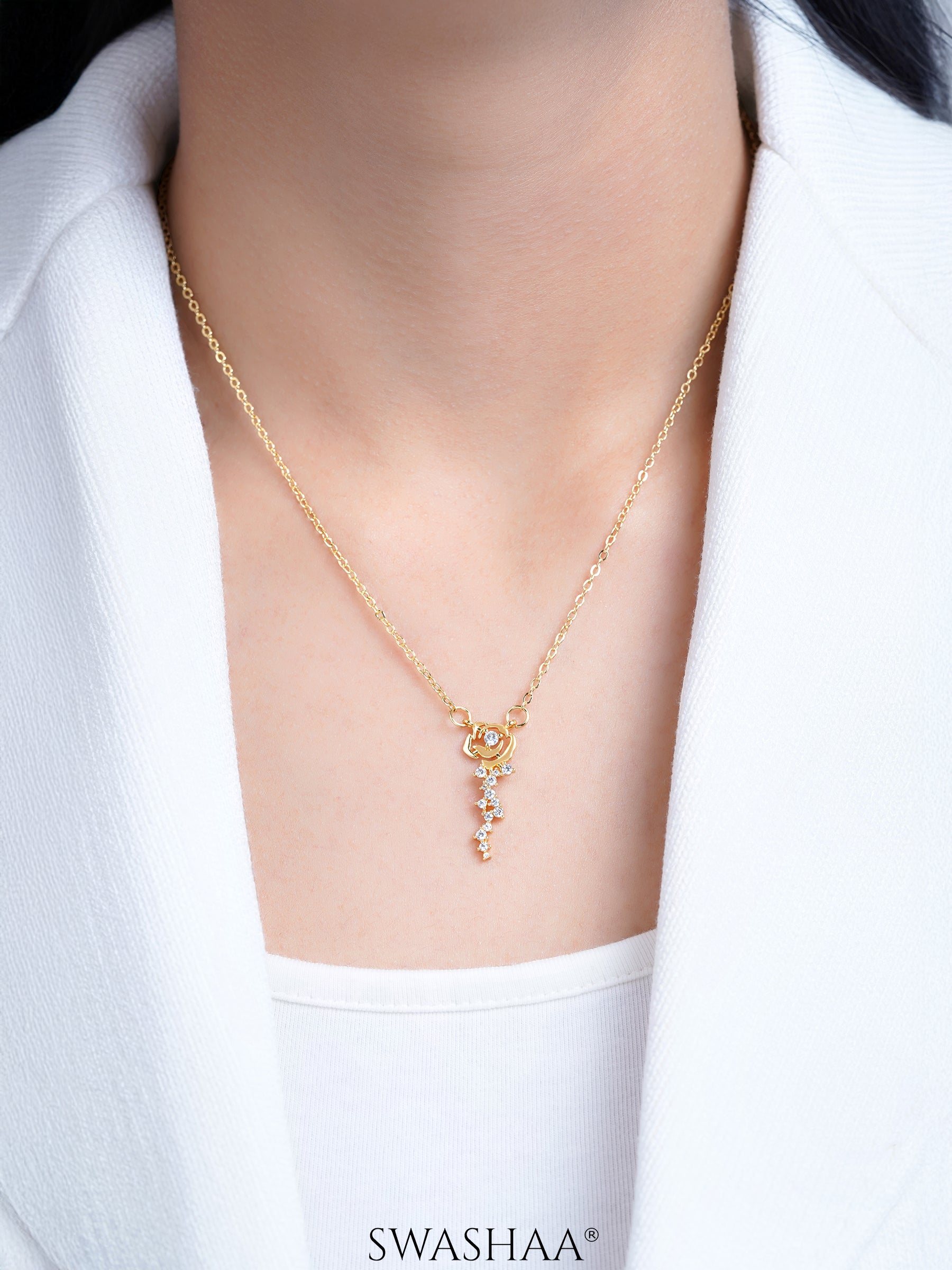 Elaria Blush Vine 18K Gold Plated Necklace