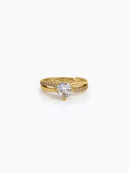 Elaris Solitaire 18K Gold Plated Women's Ring