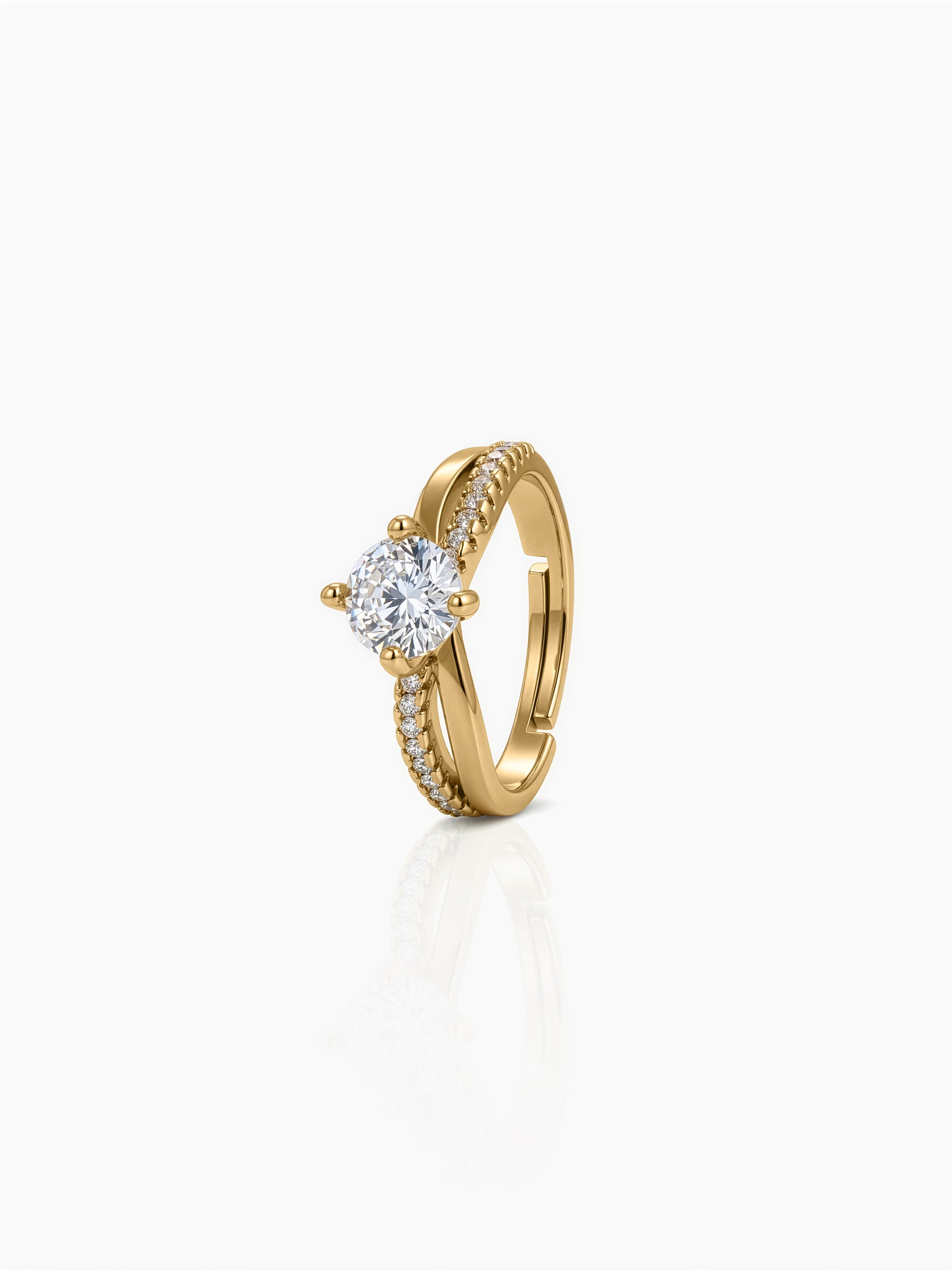Elaris Solitaire 18K Gold Plated Women's Ring Gold