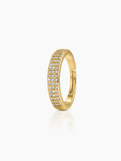 Elarva Triple Diamond 18K Gold Plated Women's Ring Gold