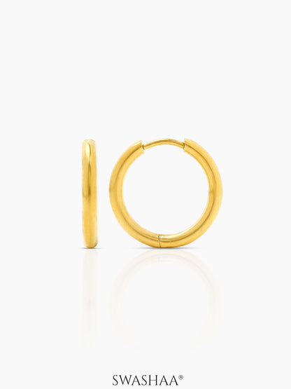 Elco Men's Hoop Earrings 18K Gold Plated