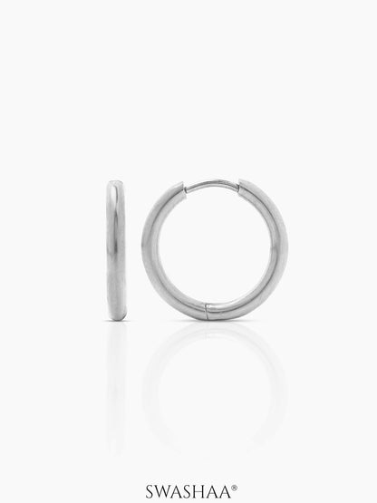 Elco Men's Hoop Earrings Silver