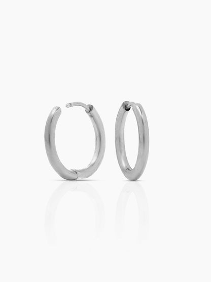 Elco Silver Men's Hoop Earrings