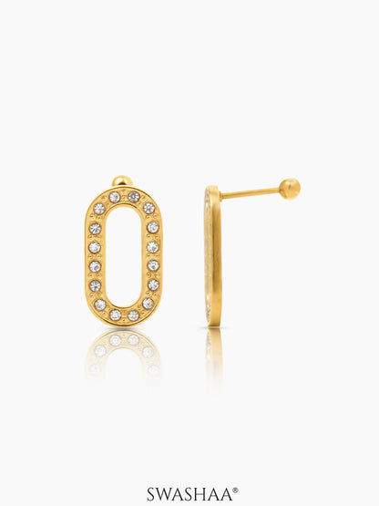 Elin Diamond 18K Gold Plated Women's Stud Earrings 18K Gold Plated
