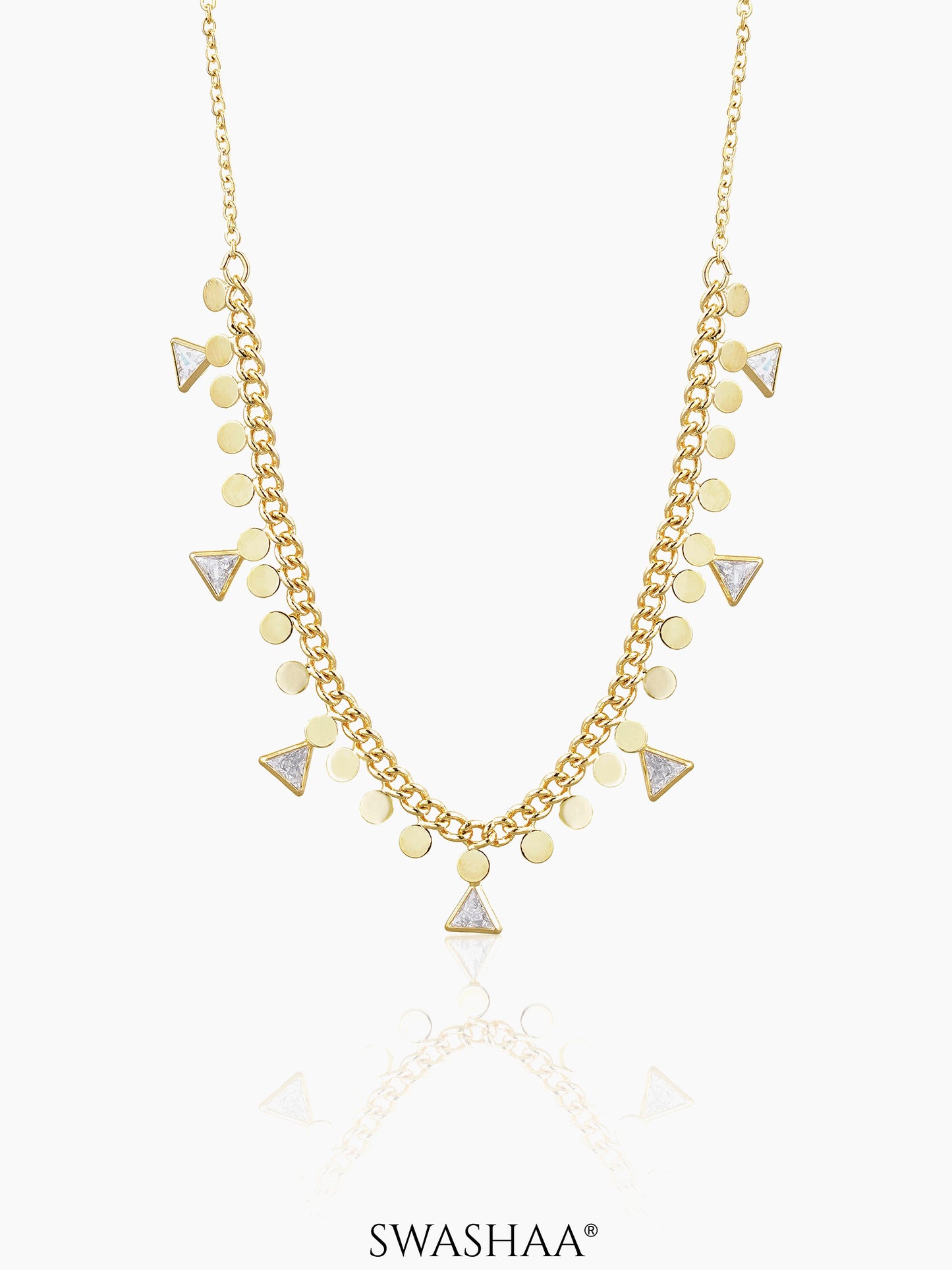 Ella Triangle Crystal 18K Gold Plated Choker Gold