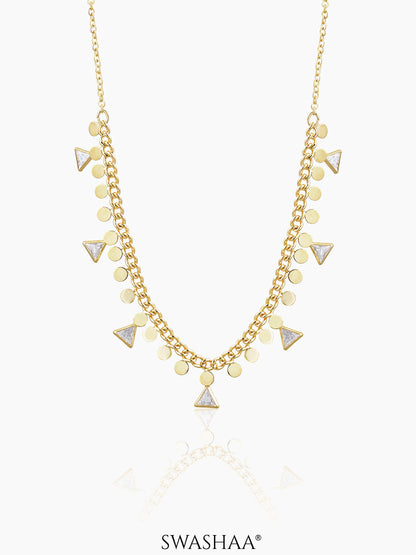 Ella Triangle Crystal 18K Gold Plated Choker Gold