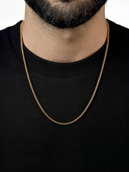 Elliot 18K Gold Plated Men's Round Snake Chain
