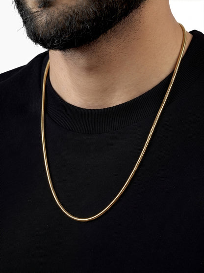 Elliot 18K Gold Plated Men's Round Snake Chain