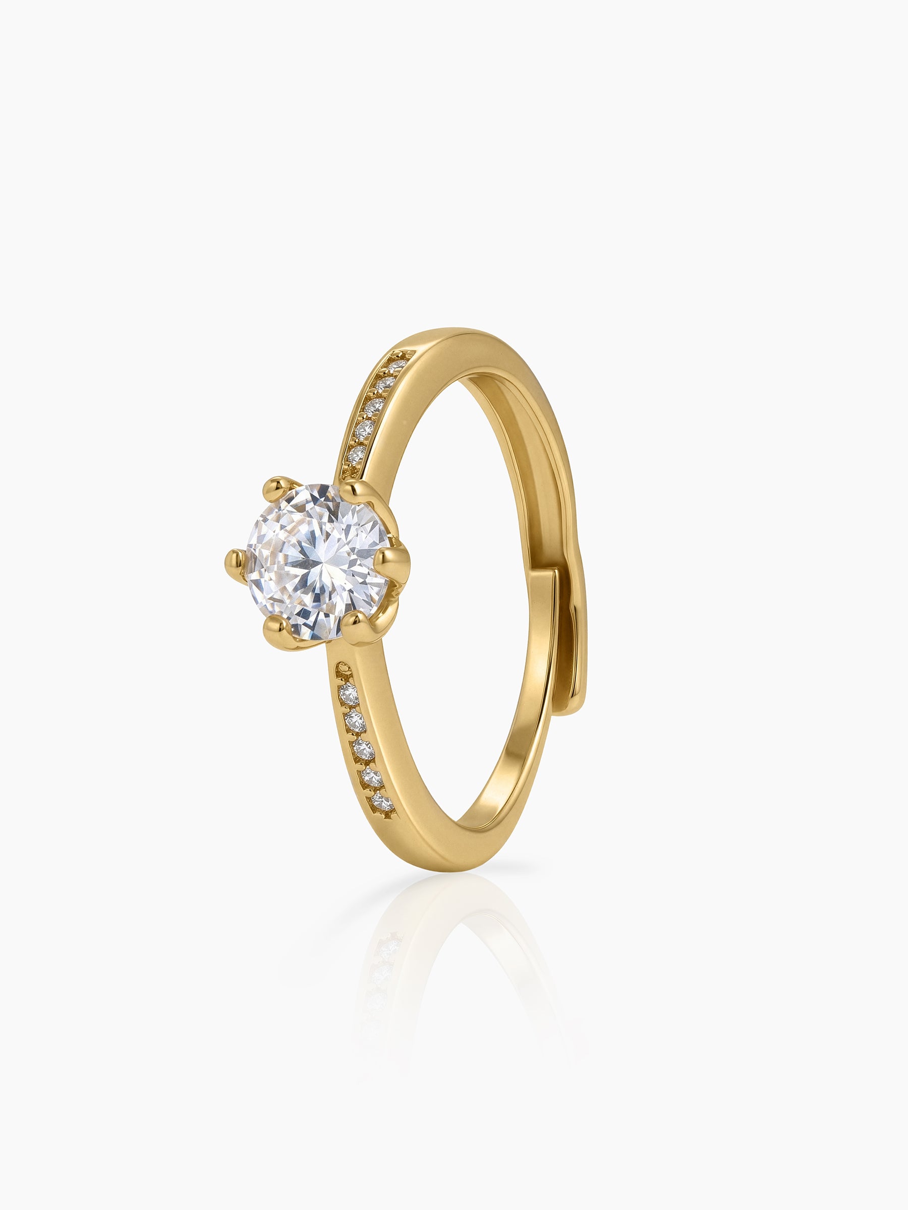 Elmira Solitaire 18K Gold Plated Women's Ring Gold