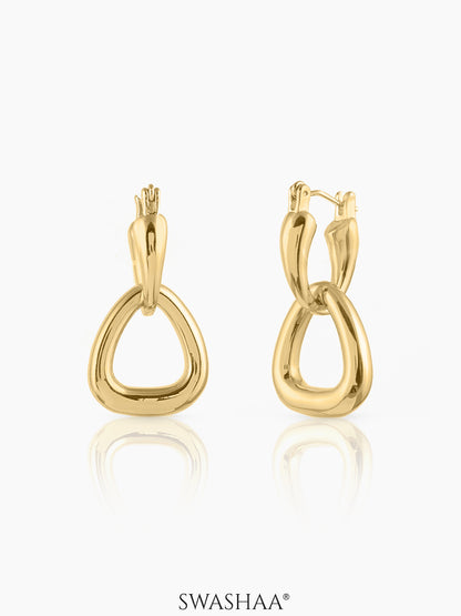 Elora 18K Gold Plated Hoop Earrings Gold