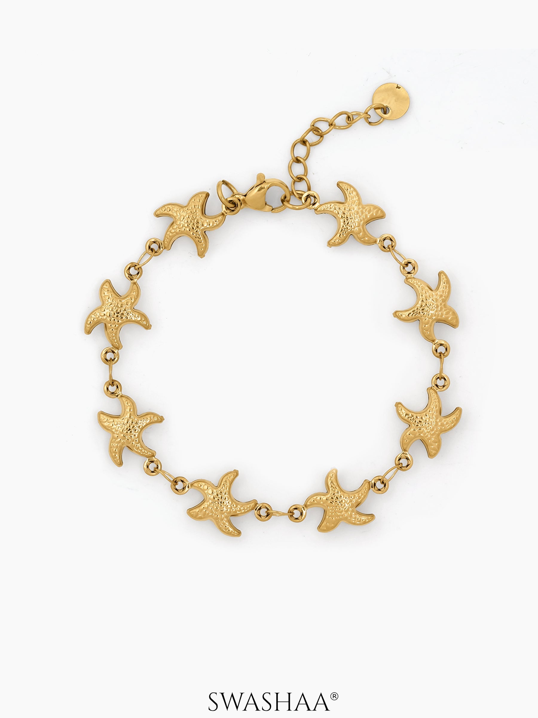 Elowen Starfish Charm Chain Bracelet 18K Gold Plated