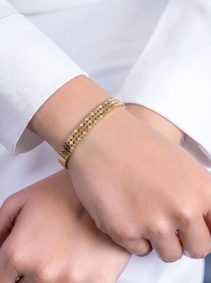 Elowra Diamond 18K Gold Plated Small Wrist Band Bracelet