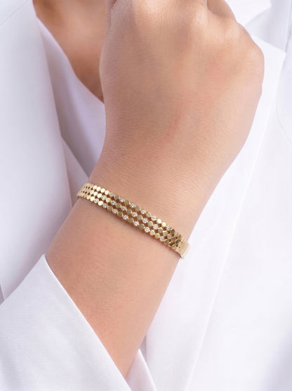 Elowra Diamond 18K Gold Plated Small Wrist Band Bracelet