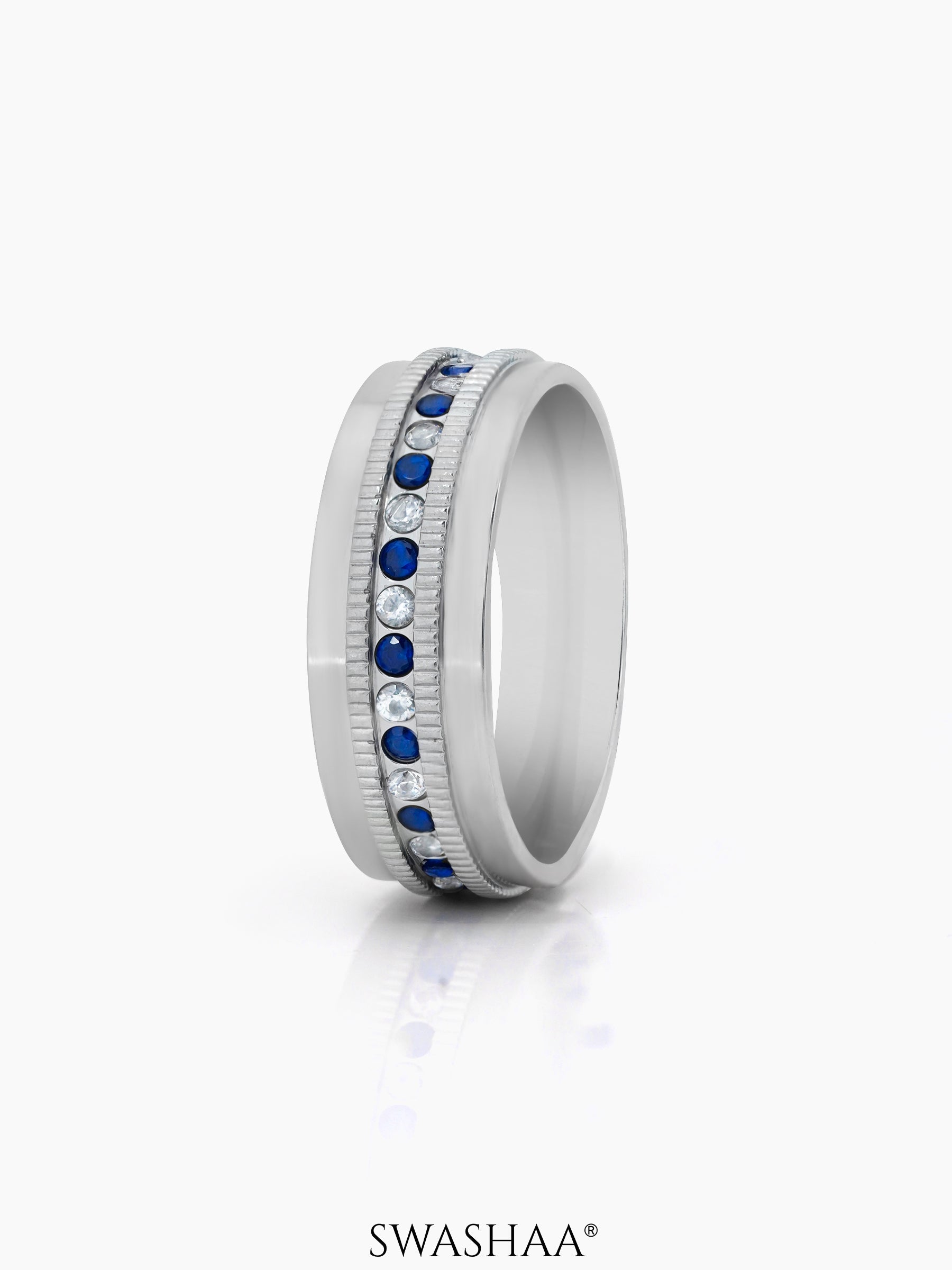 Elric Diamond Band Men's Ring Silver