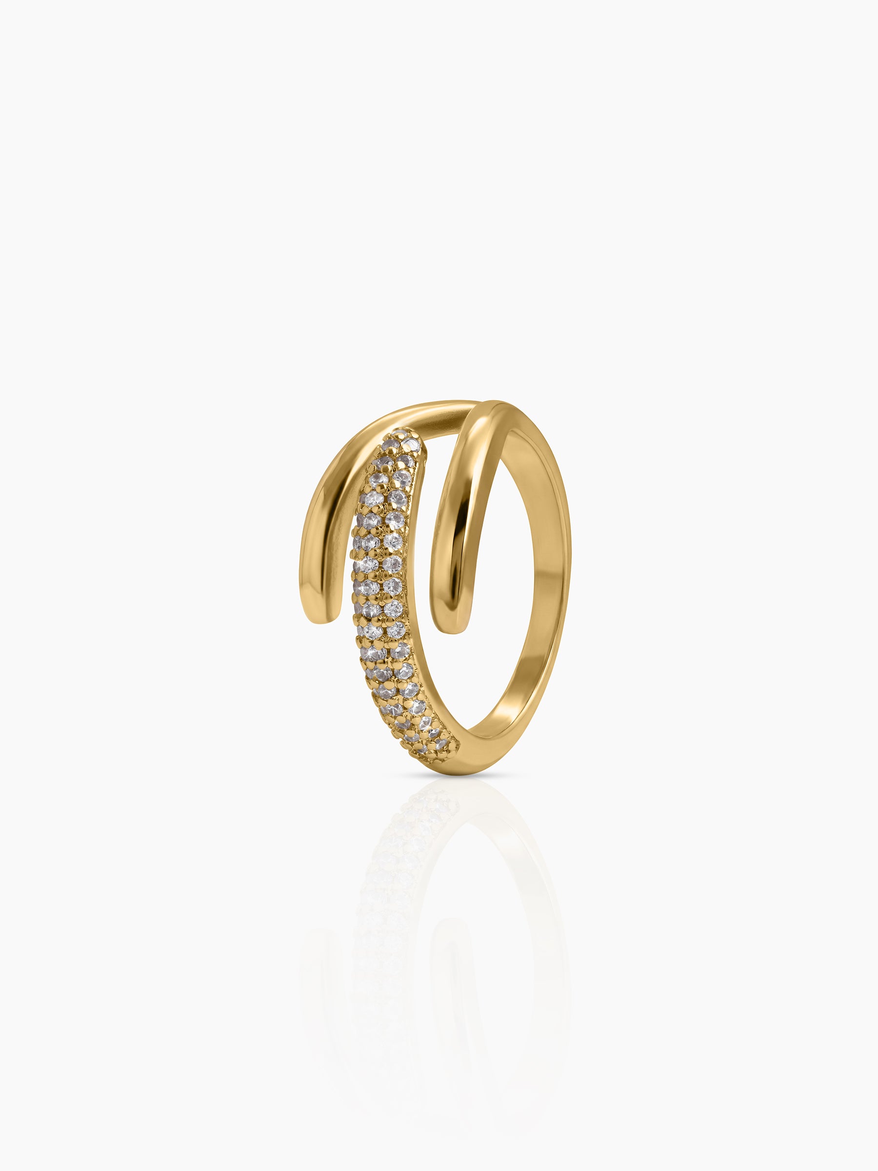 Elvora Diamond 18K Gold Plated Women's Ring Gold