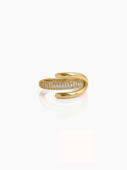 Elvora Diamond 18K Gold Plated Women's Ring