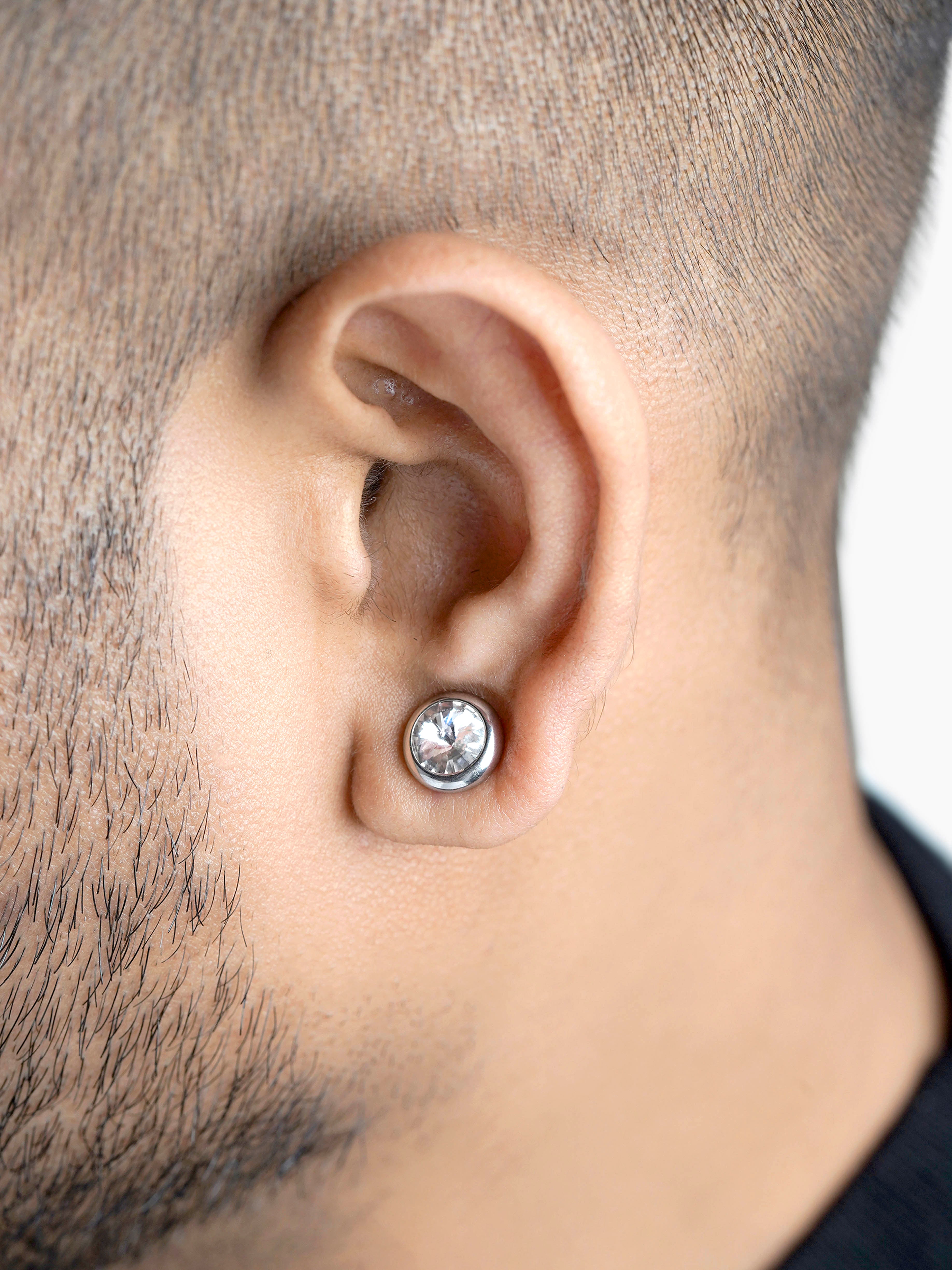 Emo Silver Men's Earrings