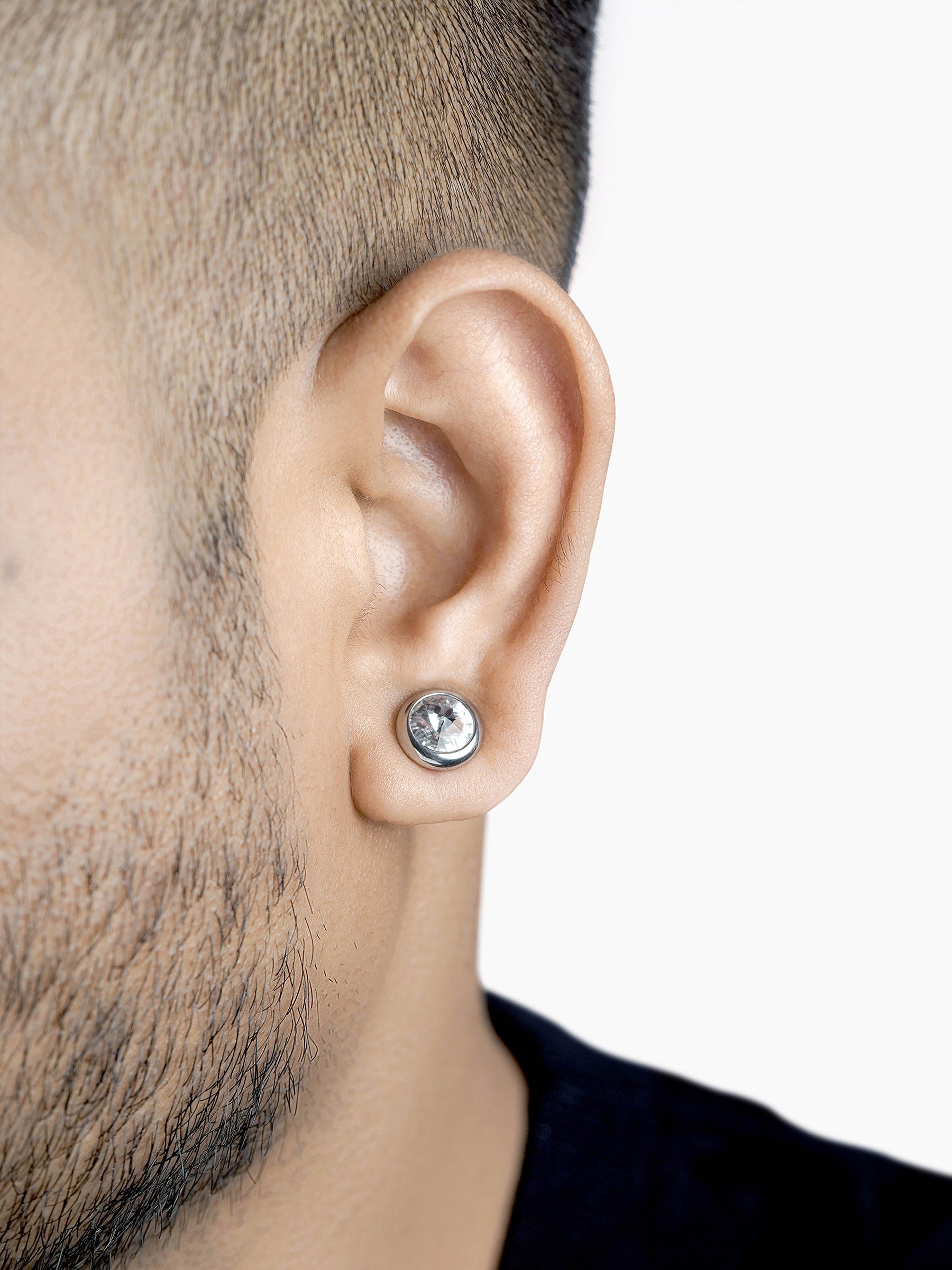 Emo Silver Men's Earrings