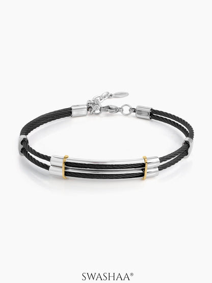 Eryx Wired Men's Bracelet Black - Silver