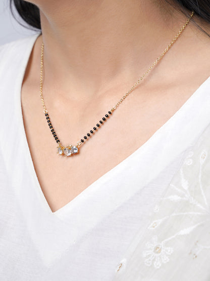 Esha Solitaire 14K Gold Plated Mangalsutra