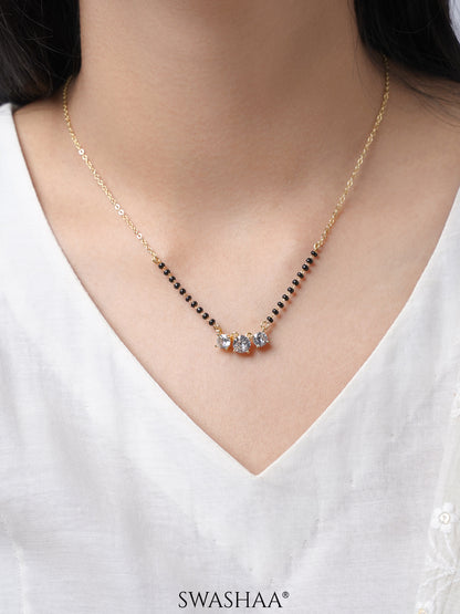 Esha Solitaire 14K Gold Plated Mangalsutra