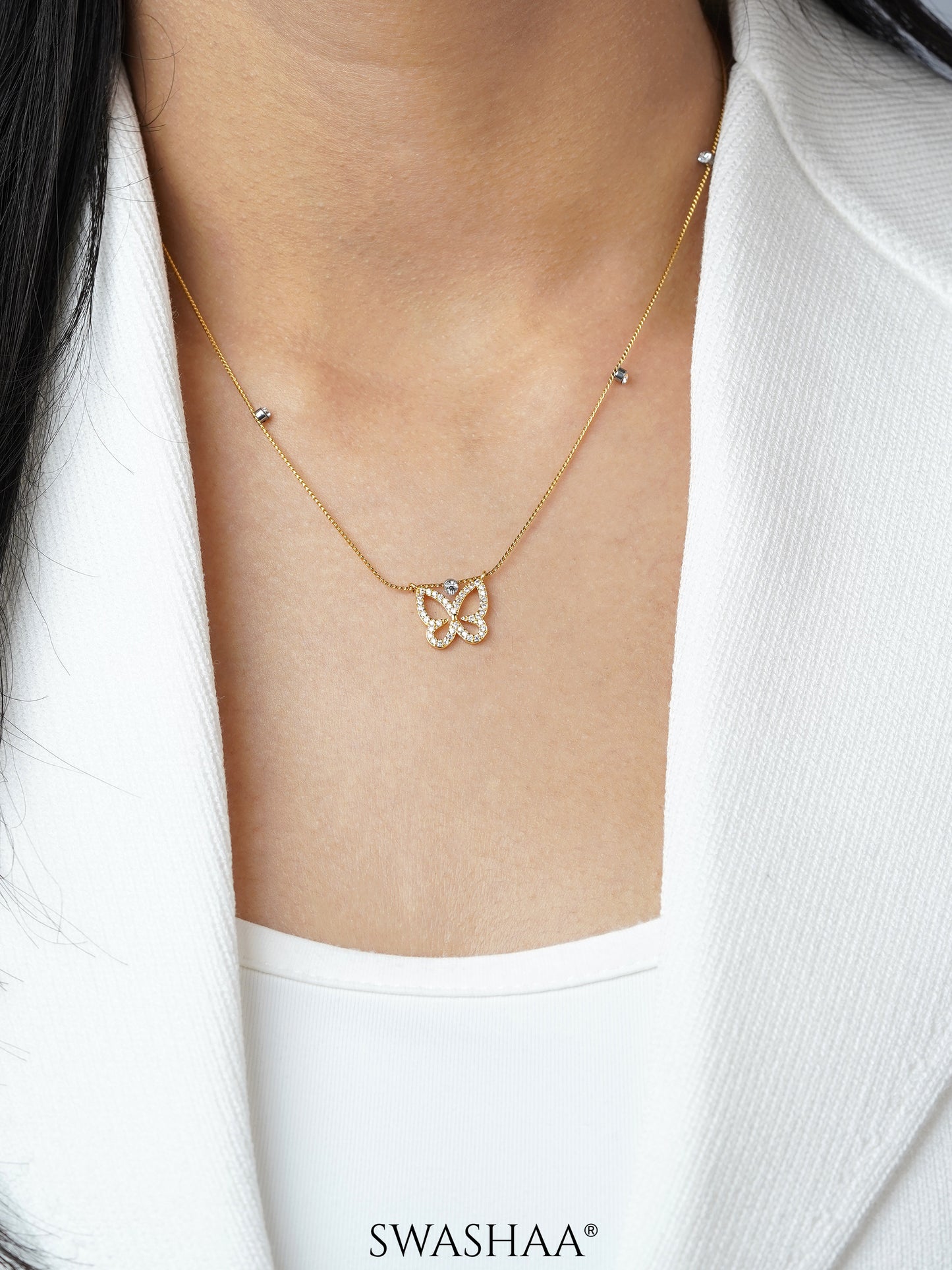 Evania Butterfly 18K Gold Plated Necklace