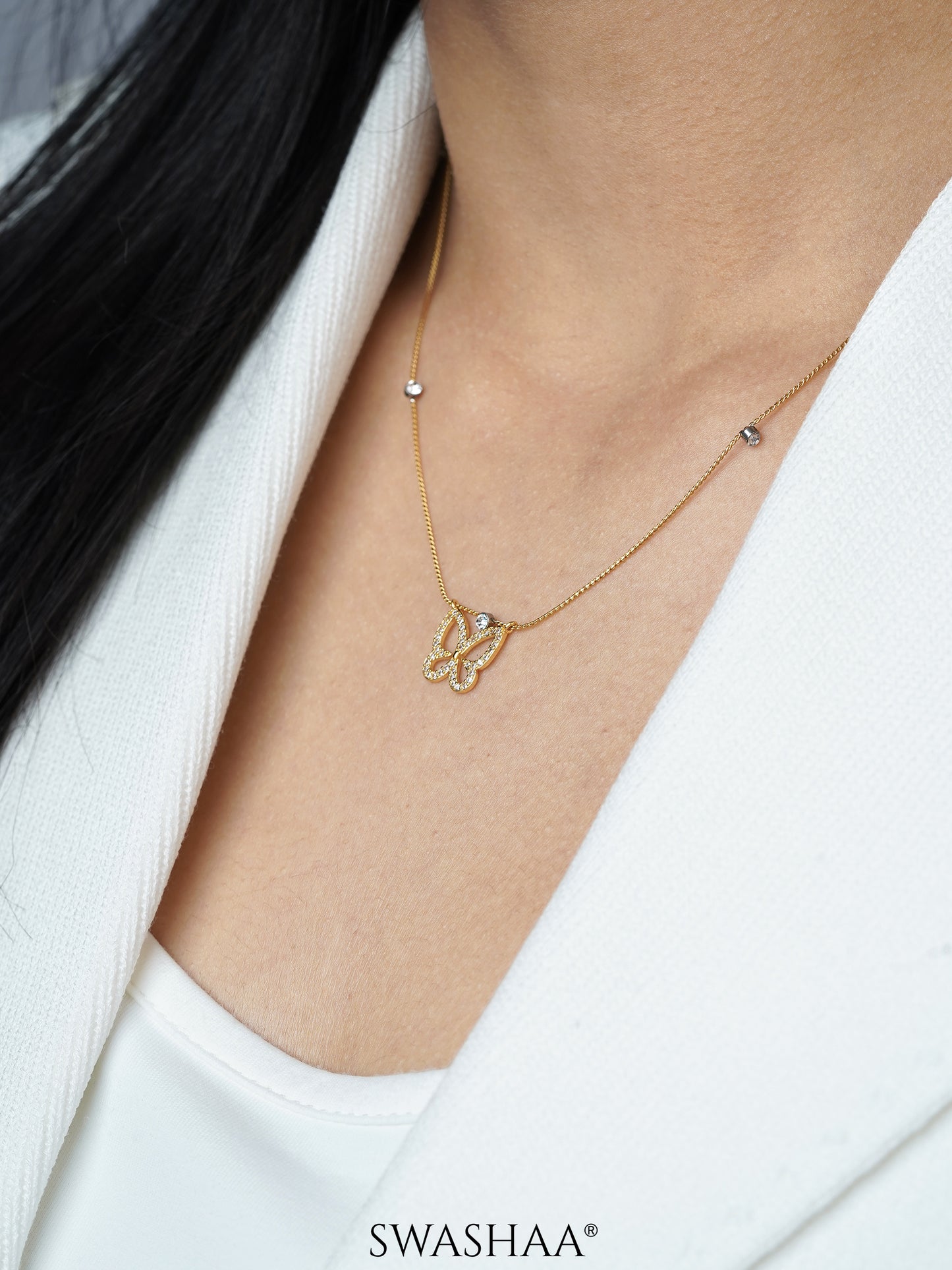 Evania Butterfly 18K Gold Plated Necklace