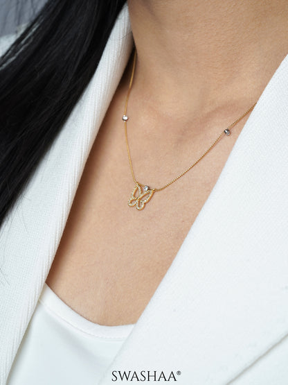 Evania Butterfly 18K Gold Plated Necklace