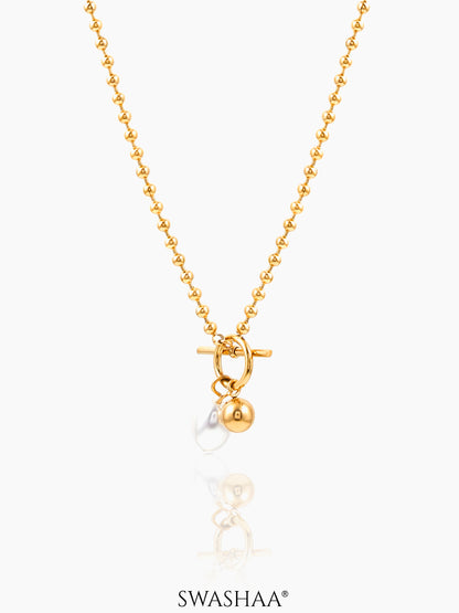 Evie Pearl 18K Gold Plated Necklace Gold