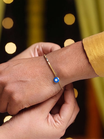 Evil Eye Bar 18K Gold Plated Rakhi