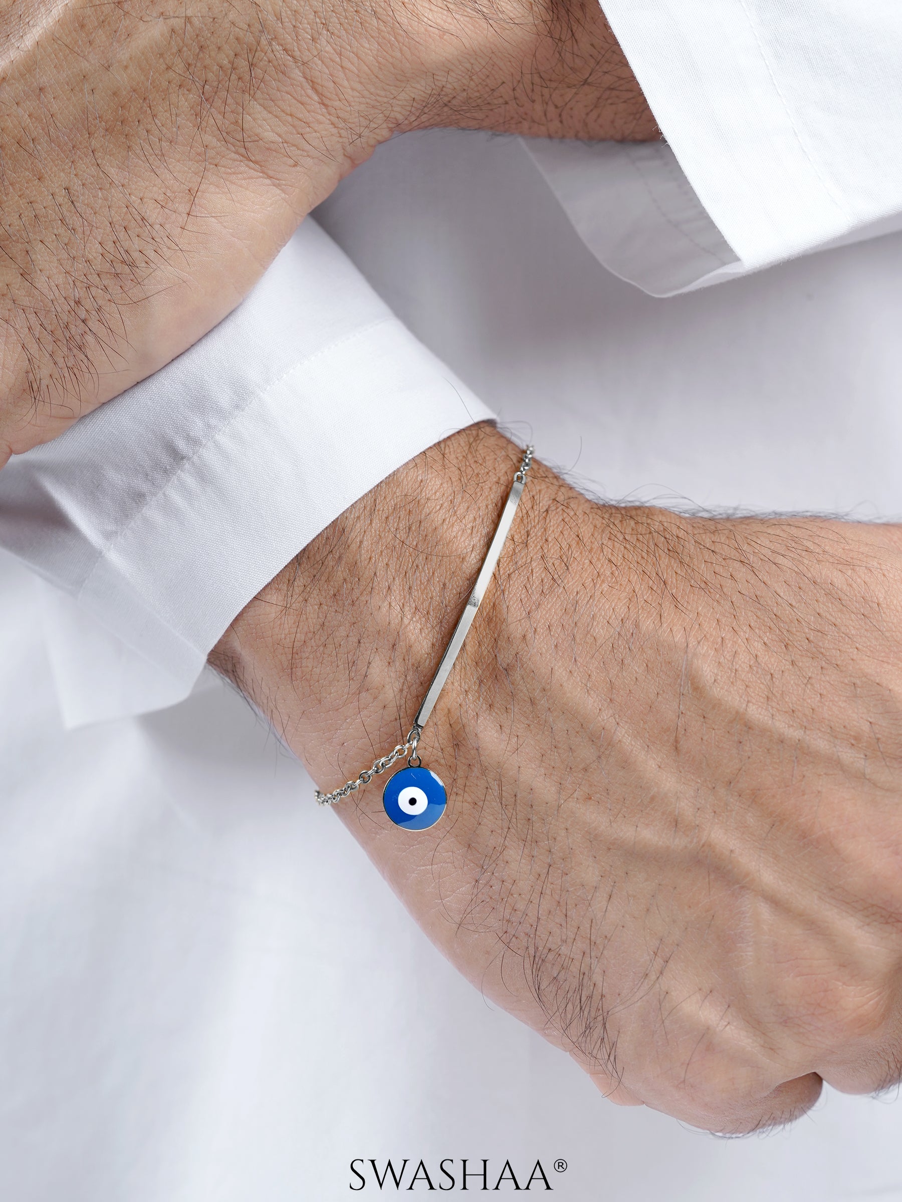Evil Eye Bar Men's Bracelet