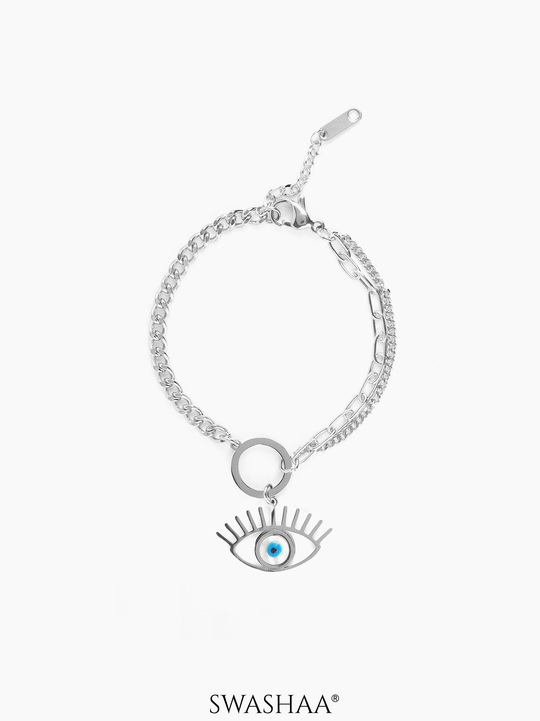 Eye Chain Bracelet Silver