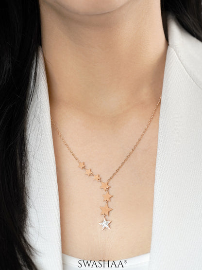 Fairy Stars Rosegold Plated Necklace