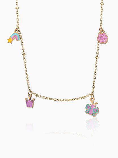 Fairy Tales Charms 18K Gold Plated Kid's Necklace Gold