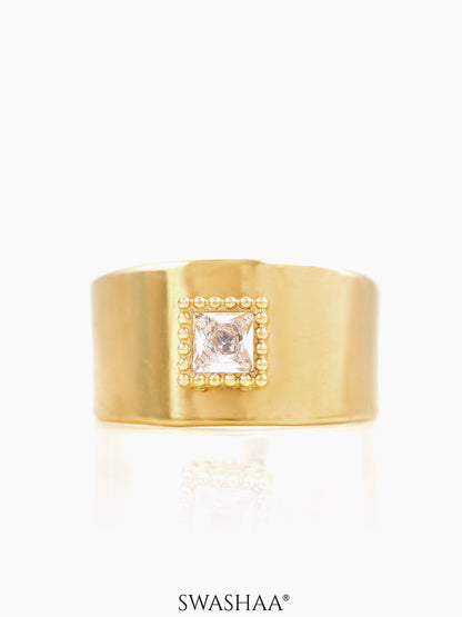 Faustina Stone 18K Gold Plated Ring
