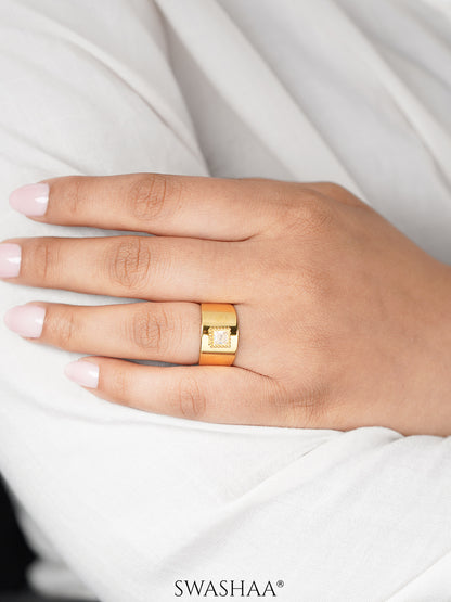 Faustina Stone 18K Gold Plated Ring