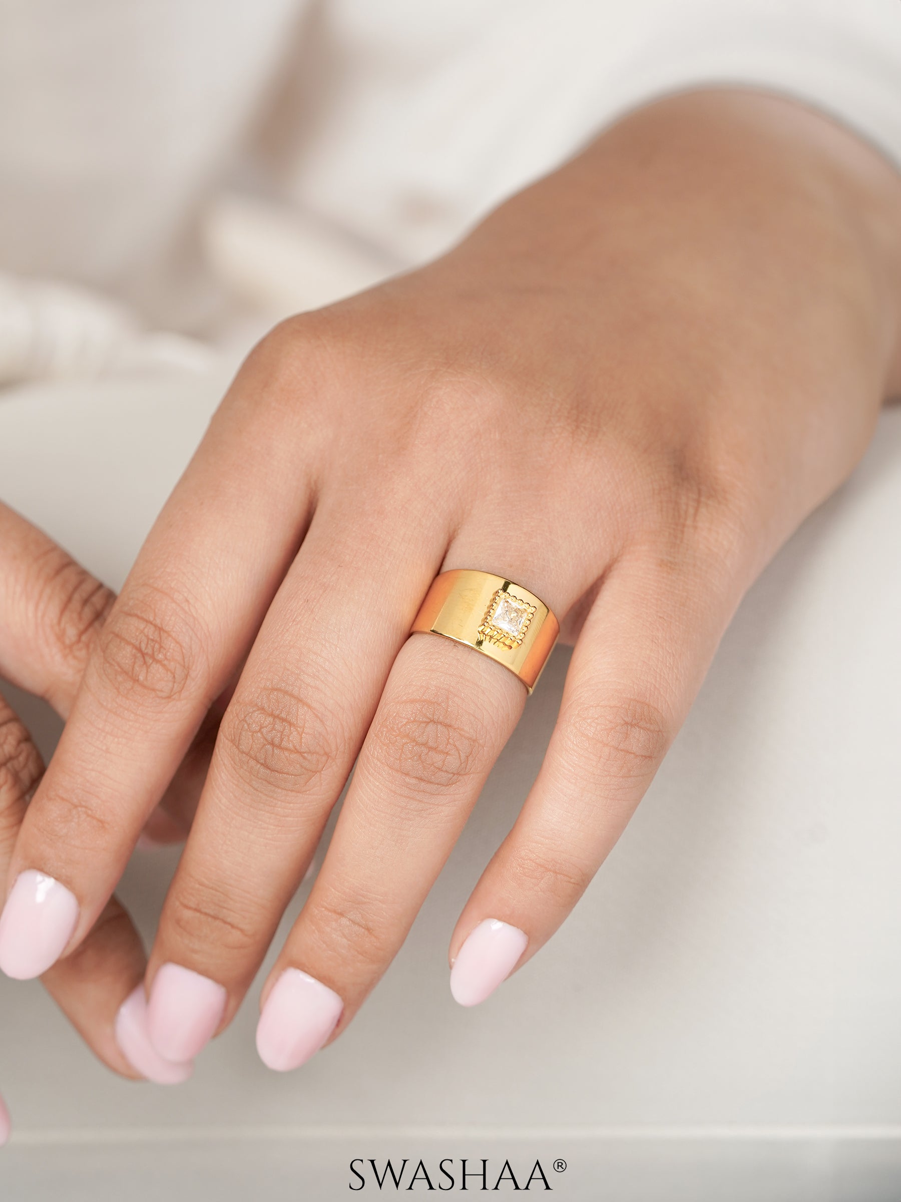 Faustina Stone 18K Gold Plated Ring