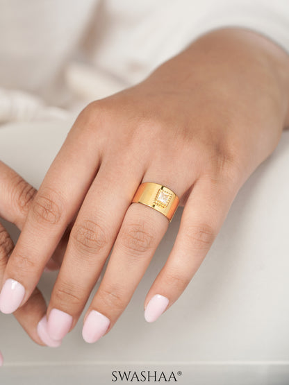 Faustina Stone 18K Gold Plated Ring