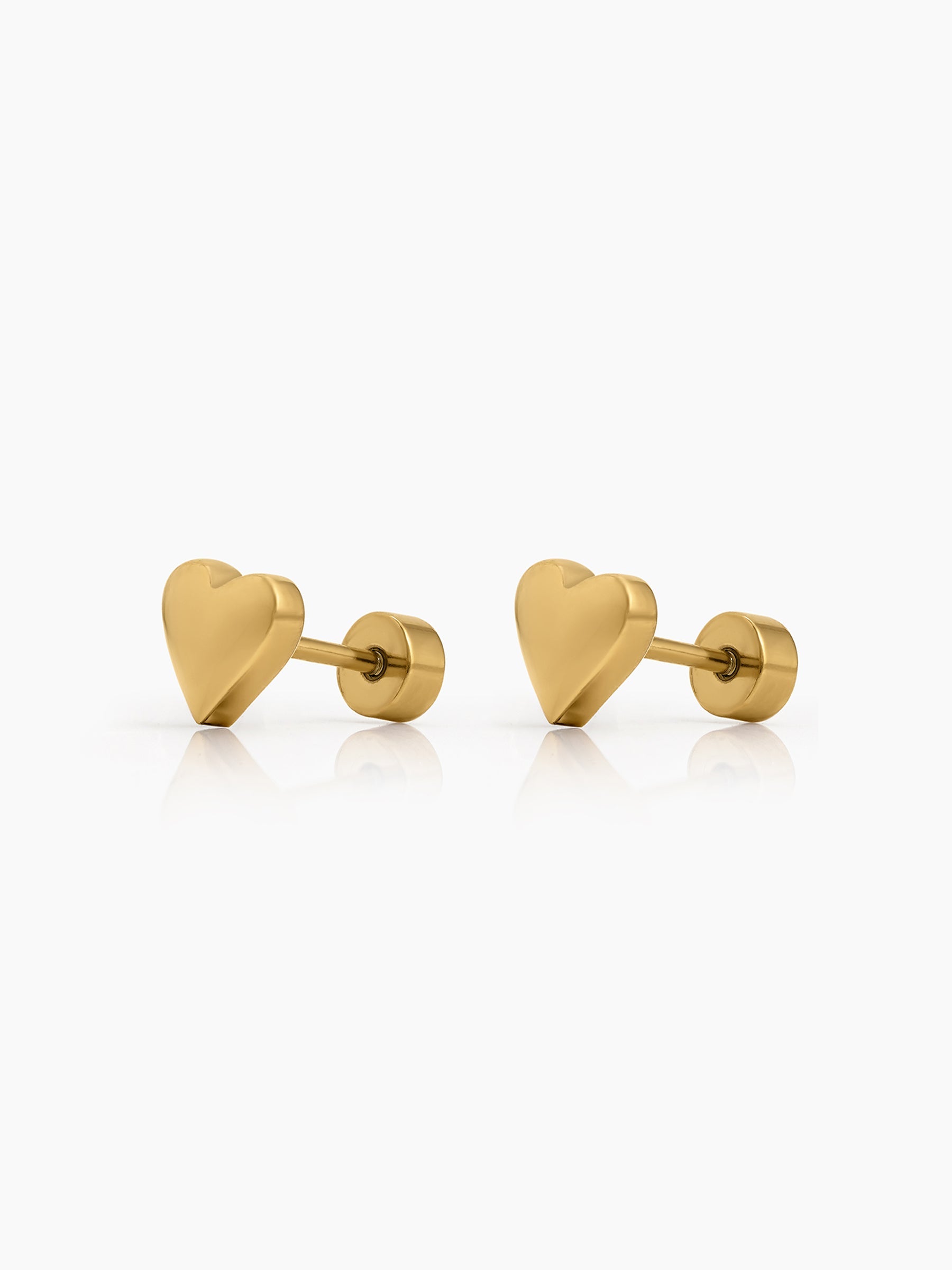 Feli Heart 18K Gold Plated Kid's Stud Earrings
