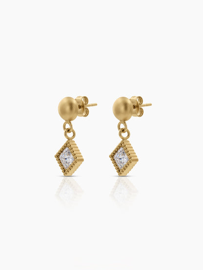 Fifi Diamond 18K Gold Plated Kid's Earrings