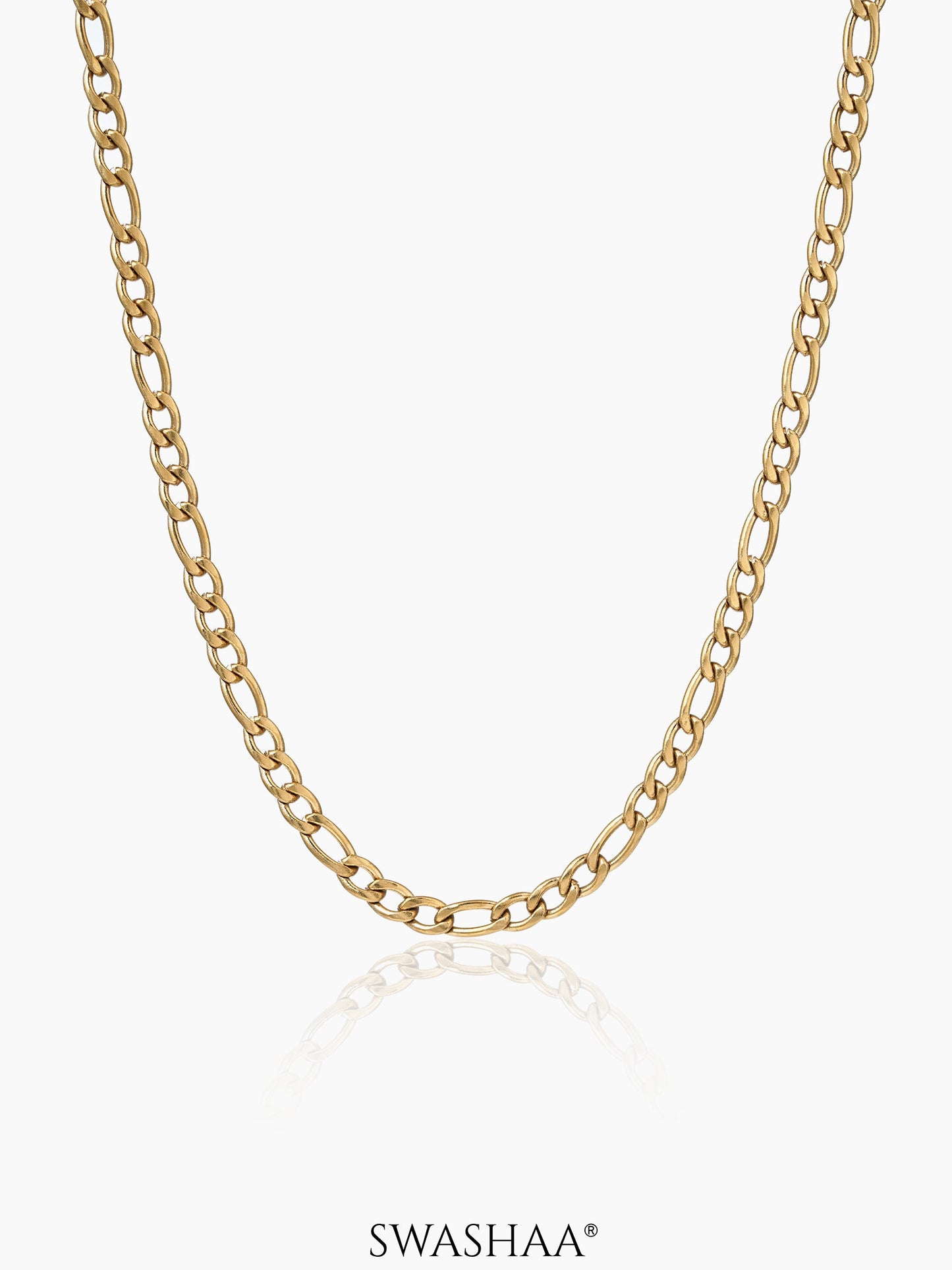 Figaro 3 MM Men's Chain 18K Gold Plated
